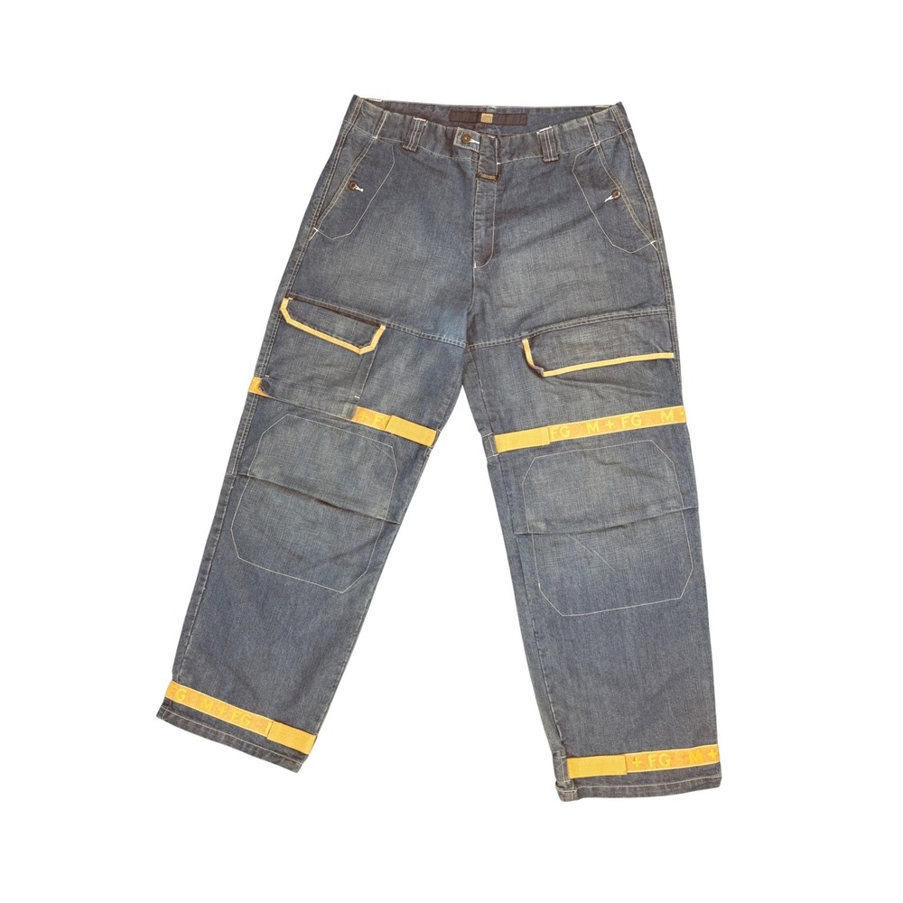 Marithe Francois Girbaud Cargo Jeans Mens 40M Blue Strap Baggy Shuttle Pants